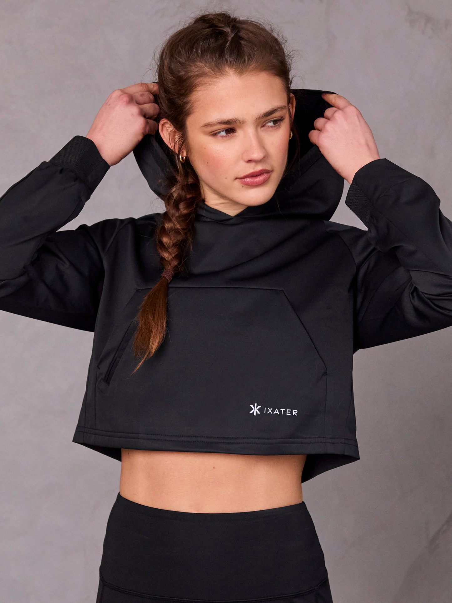 Crop Hoodie - Black